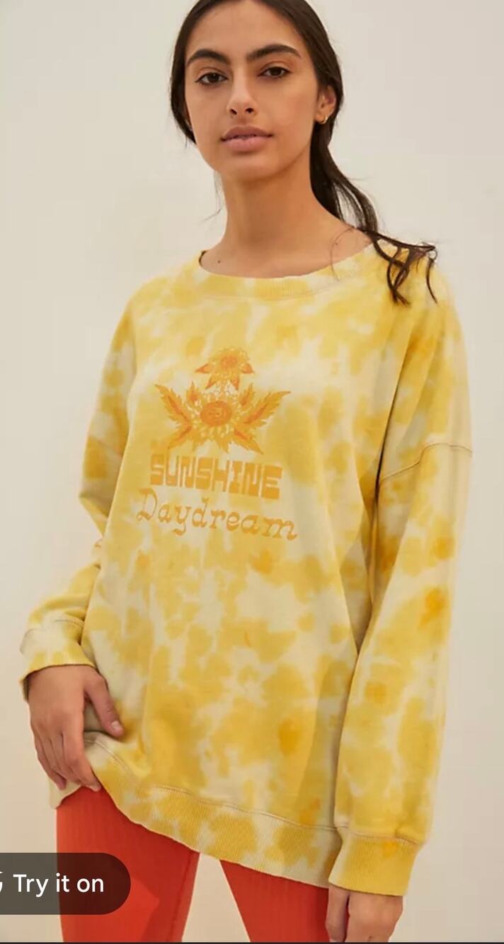 Anthropologie x Sun Keep Sunshine Daydream Sweatshirt Tie Dye Boho Medium